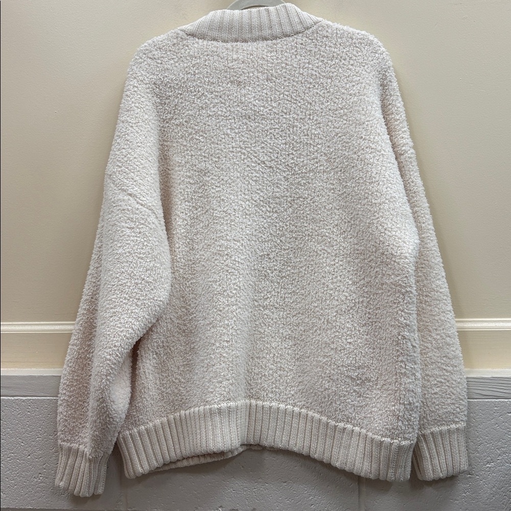 Aerie NWT women’s XL Full Zip Sherpa Cream Cardigan sweater - Picture 5 of 6